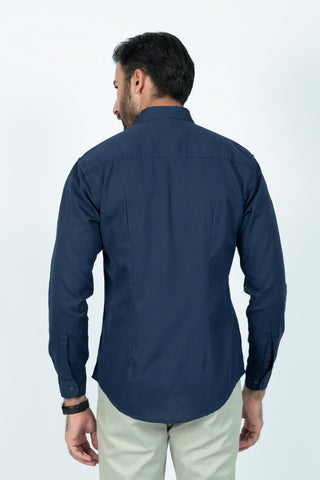 Classic Fit Navy Textured Casual Shirt TC240201-NY