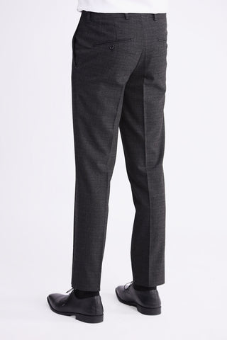 Charcoal Grey Check Dress Pant