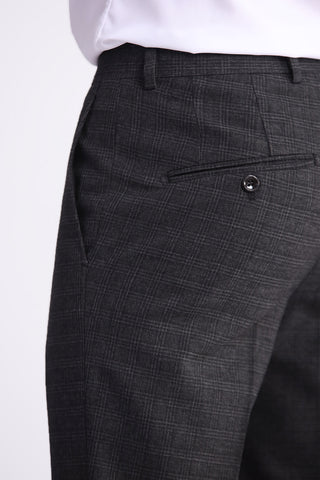 Charcoal Grey Check Dress Pant