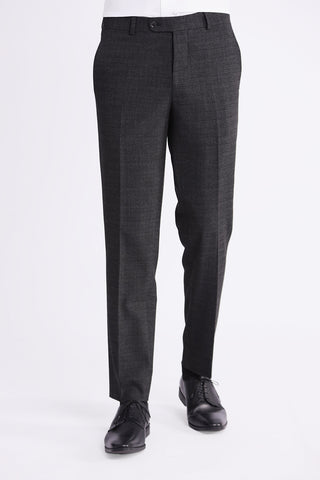 Charcoal Grey Check Dress Pant