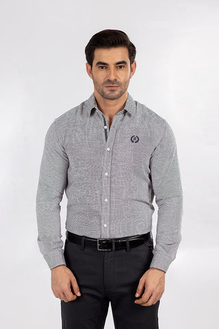 Grey Textured Casual Shirt TS23016-GR