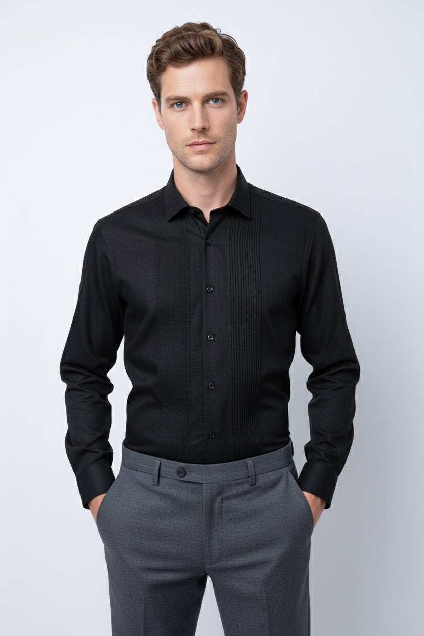 Black Tuxedo Dress Shirt