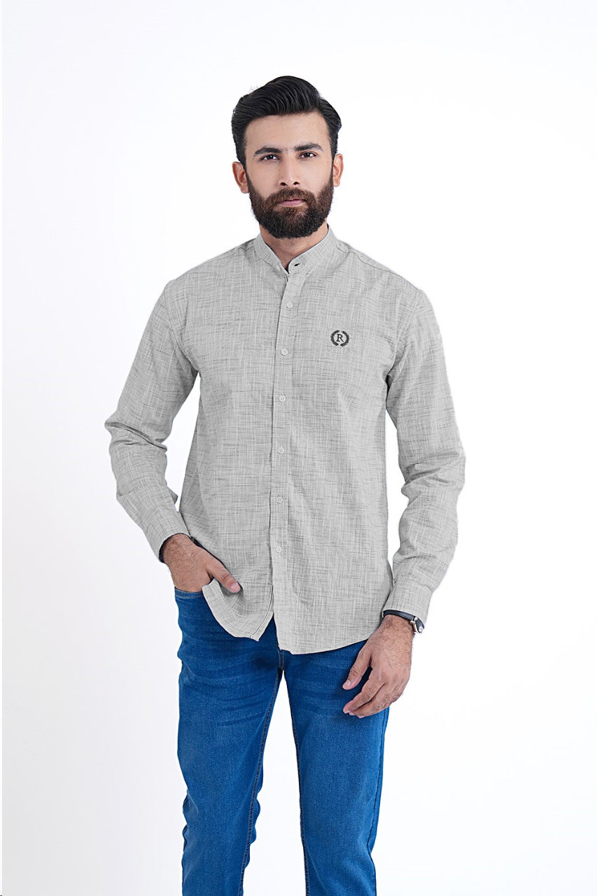 Grey Textured Casual Shirt TS240326-GR