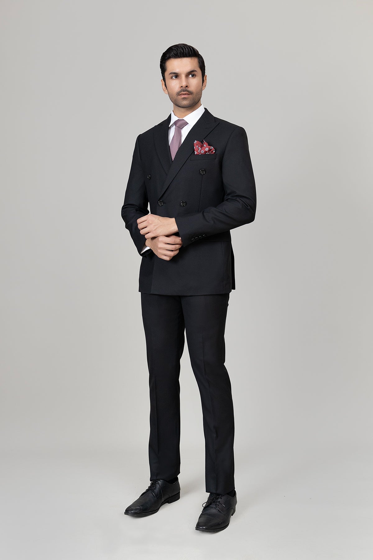 Imp Double Breasted Black Suit