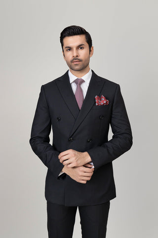 Imp Double Breasted Black Suit