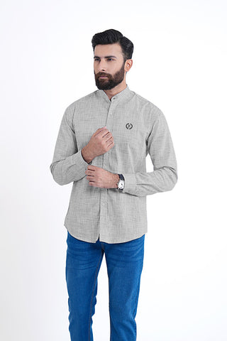 Grey Textured Casual Shirt TS240326-GR