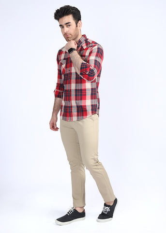 Red Check Casual Shirt C21602-RD