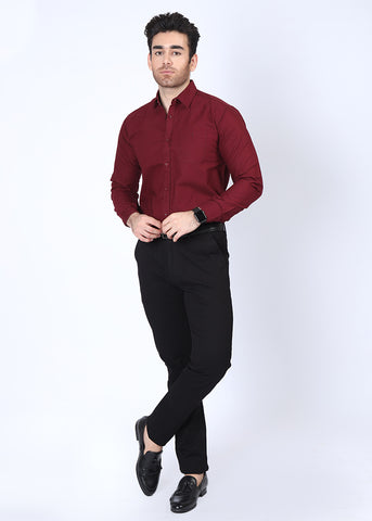 Maroon Plain Casual Shirt CJP21303-MR