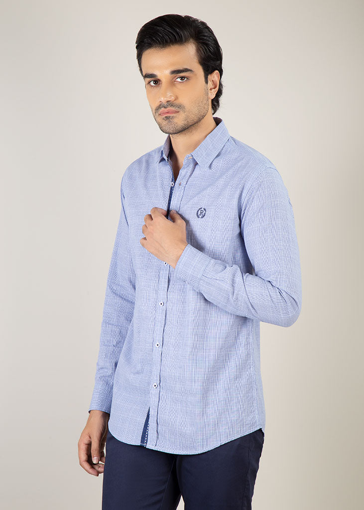 SMART FIT CHECK CASUAL SHIRT  C21902-SKY