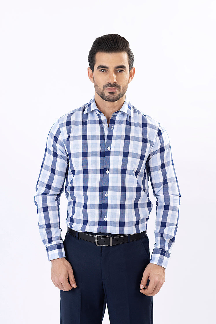 Sky Check Dress Shirt SFC22089-SKY