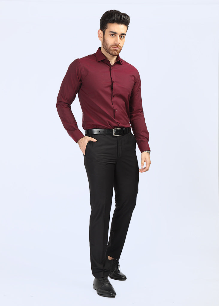 Maroon Plain Dress Shirt SFP22015-MR – RoyalTag