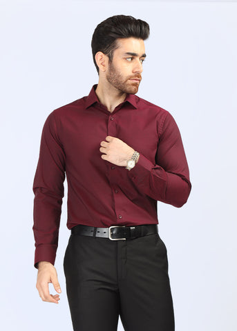 Maroon Plain Dress Shirt SFP22015-MR
