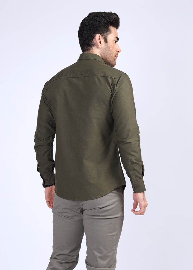 Green Plain Casual Shirt CJP21301-GN