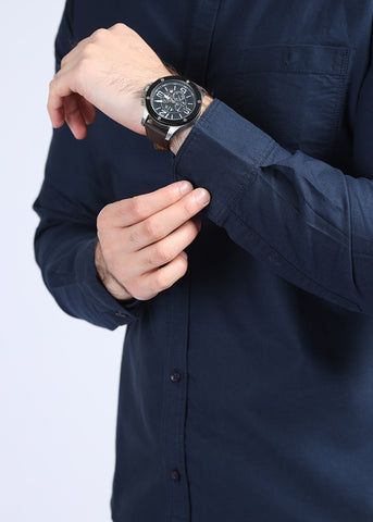 Navy Plain Casual Shirt CJP21305-NY