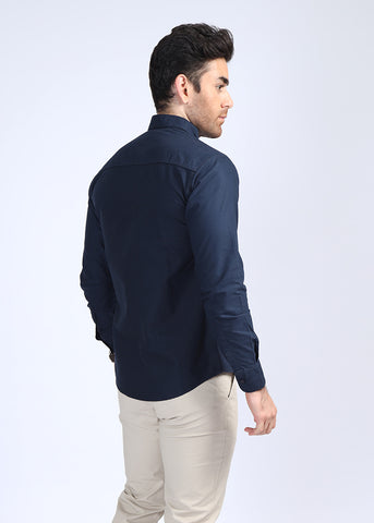 Navy Plain Casual Shirt CJP21305-NY