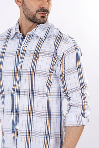 White Check Casual Shirt CS220037-WT