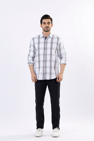 White Check Casual Shirt CS220037-WT