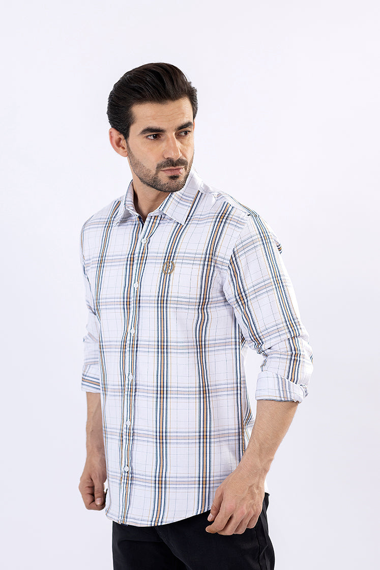 White Check Casual Shirt CS220037-WT