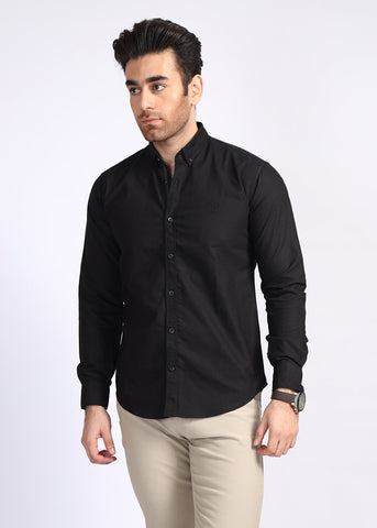 Black Plain Casual Shirt P21105-BK