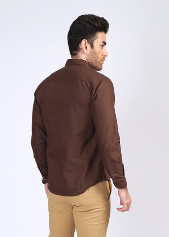 Dark Brown Plain Casual Shirt P21210-DBR