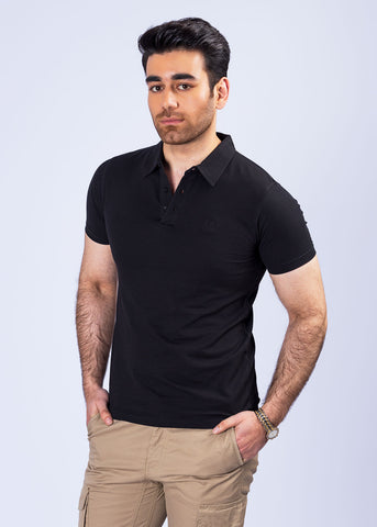 Black Polo Shirt RTCF23083-RTSF23082-BK