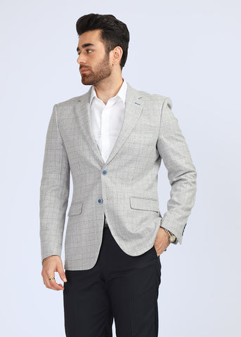 Light Grey Check Coat SF722361-LGR