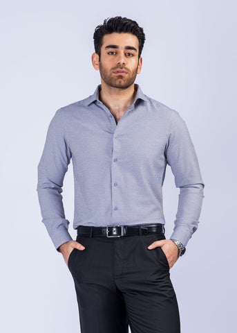 Grey Textured Dress Shirt SFT220052-GR