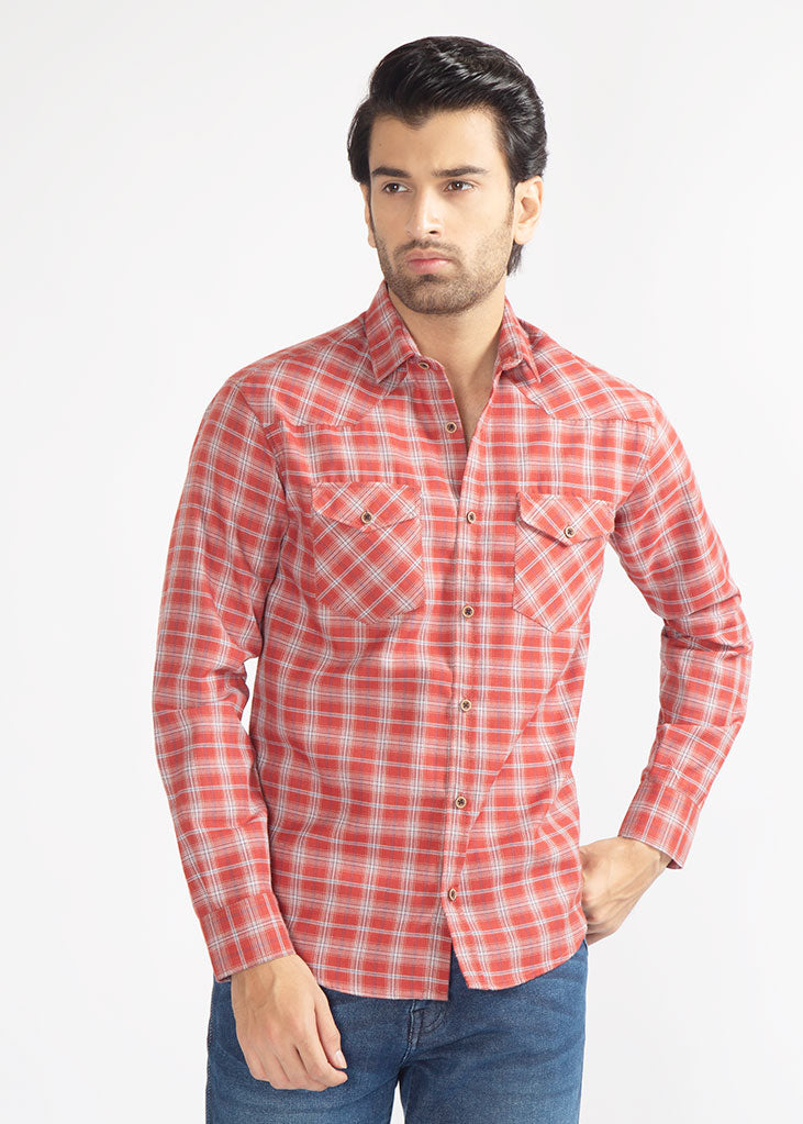 SMART FIT CHECK CASUAL SHIRT  C21202-RD